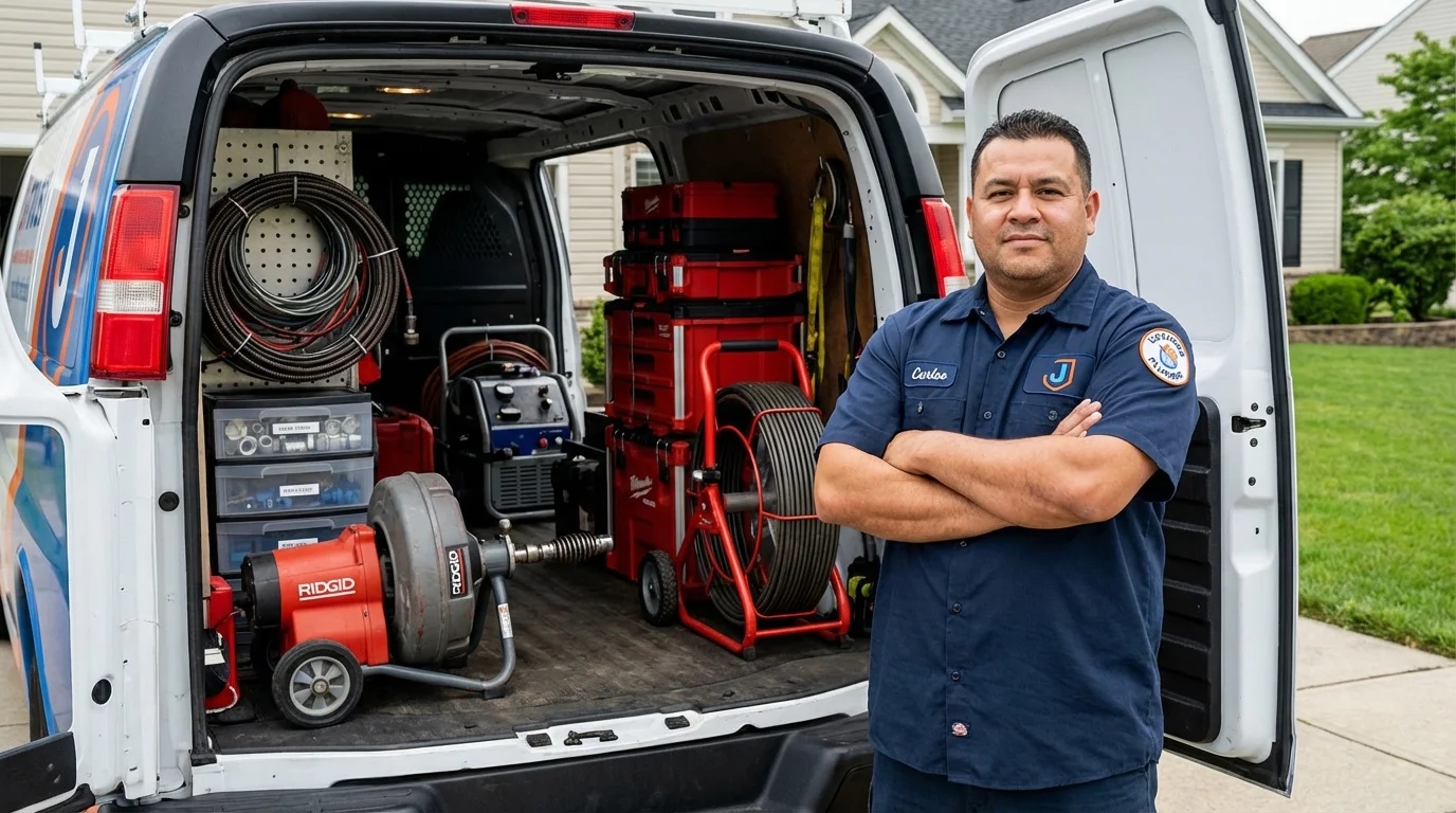 Professional drain cleaning equipment and Johns Plumbing LLC plumber in Molino